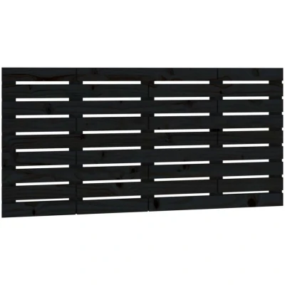Image of vidaXL Wall Headboard Black 126x3x63 cm Solid Wood Pine