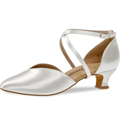 Image of Diamant Women’s 107 013 092 Ballroom Dance Shoes, White, 4.5