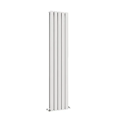 Image of VeeBath Metz Slimline Low Carbon Mild Steel Matt White Vertical Flat Double Panel Bathroom Heating Radiator 1800 x 375mm