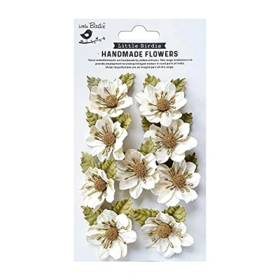 Image of Little Birdie Wendy Handmade Mulberry Paper Flowers 9pcs Shabby Chic