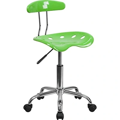 Image of Flash Furniture Office Chair, Chrome, Apple Green, 41.91 x 43.18 88.27 cm
