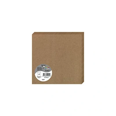 Image of Clairefontaine Ref 29022C Pollen Kraft Folded Card (Pack of 25) 160 x 160mm in Size, 210gsm Card, Acid Free, Laser &amp; Inkjet Printer Compatible Finish