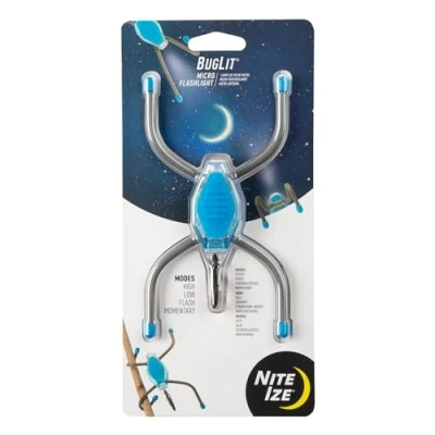 Image of Nite Ize BGT02 38 R7 BugLit Micro Flashlight Standing or Hanging Task Light, Bright Blue
