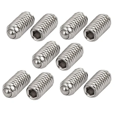 Image of Sourcingmap M4x8mm 304 Stainless Steel Spring Hex Socket Ball Point Grub Set Screws 10pcs