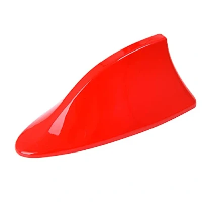 Image of Brussel Car Antenna Self adhesive Universal Shark Fin Shape Radio FM Signal Aerial Trim Auto Aerials Base Red