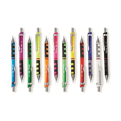 Image of rOtring Tikky Mechanical Pencils 0.5mm &amp; 0.7mm Set of 10 Assorted Barrel Colours