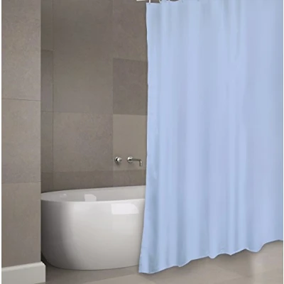 Image of MSV Cotexsa by Premium Anti Mould Textile Shower Curtain bacterial, Washable, 100% Waterproof, with 12 Rings Polyester, Plain 180 x 200 cm Made in Spain (Blue)