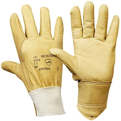 Image of Rostaing EPS7BPA Water Repellent Grain Leather Gloves with Scotchgard Beige, 7/ S