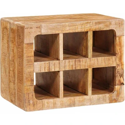 Image of vidaXL Wine Rack Wall mounted with Storage Brown Solid mango wood