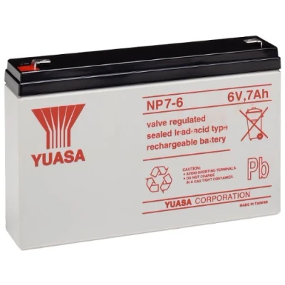 Image of Yuasa NP7 6 Lead Battery 6V (Faston 187 4.8mm)
