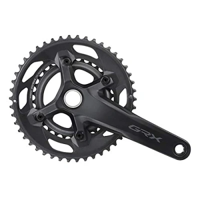 Image of Shimano GRX FC RX600 chainset 46/30, double, 10 speed, 2 piece design, 172.5 mm, Black, EFCRX600102DX60