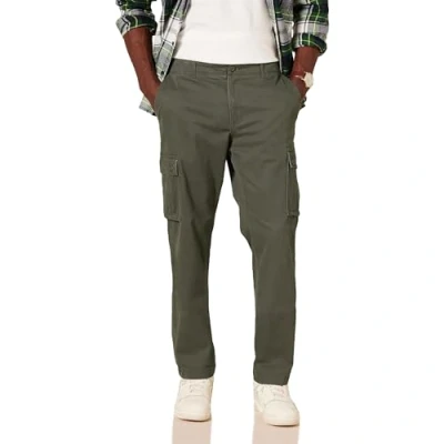 Image of Amazon Essentials Men&#039;s Straight Fit Stretch Cargo Trouser (Available in Big &amp; Tall), Olive, 40W / 34L