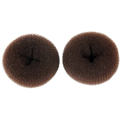 Image of Hair Donut Bun Maker, Ring Style Bun, 2PCS Chignon Large Doughnut Shaper for Thick and Long (Large, 3.5 Inch/Brown)