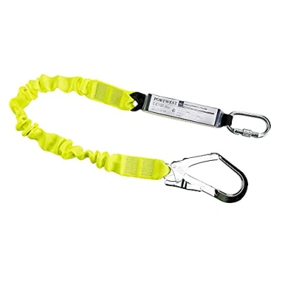 Image of Portwest Single Elasticated Lanyard With Shock Absorber, Color: Yellow, FP53YER