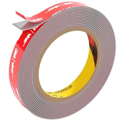 Image of FIXCHORD 3M VHB Double Sided Tape Heavy Duty, Mounting Tape, Waterproof Strong Adhesive for LED Strip Light, Car, Home&amp;Office Decor, Grey (15.4FTx0.59IN)