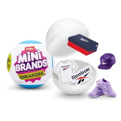 Image of Mini Brands Sneakers Single Capsule, Real Miniature Sneaker Collectible Toy, Capsules of 5 Mystery and Accessories, Kids, Teens, Adults Collector&#039;s (Single Capsule)