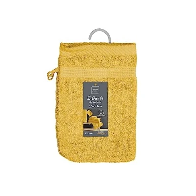 Image of Douceur d&#039;Intérieur, Mimosa 1801475 Face Cloths 15 x 21 cm 100% Cotton Pack of 2