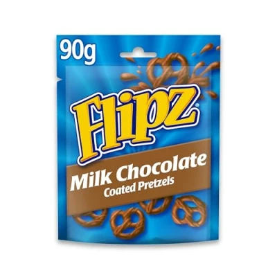 Image of Flipz Milk Chocolate Coated Pretzel Snacks, 90 g (Pack of 1)