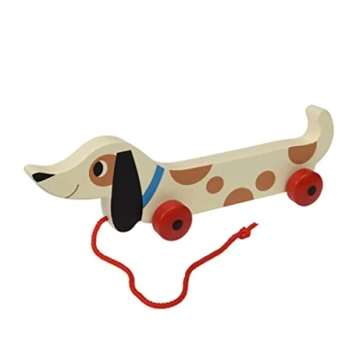 Image of Rex London Charlie The Sausage Dog Wooden Pull Toy