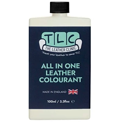 Image of The Leather Clinic All in One Colourant Self Seal Dye Repair Paint Recolour Furniture, Sofas, Car Seats (Light Cream, 100ml)