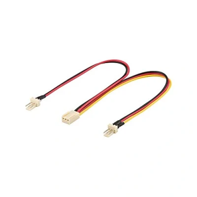 Image of Goobay 93880 Y Power Cable for PC Fan, 3 Pin Male/Female, 0.22m Length
