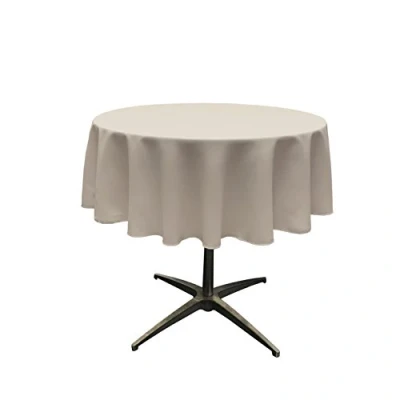 Image of LA Linen Polyester Poplin Round Tablecloth, 58&quot;, Grey Light