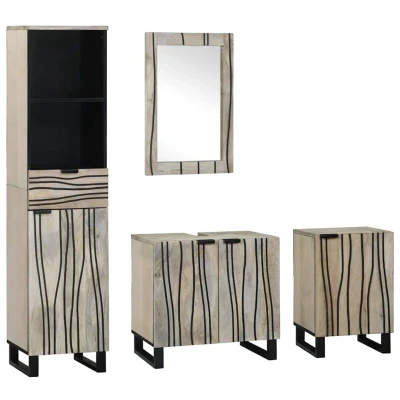 Image of vidaXL Bathroom Furniture Set 4 pcs Walnut brown 38 x 33 160 cm