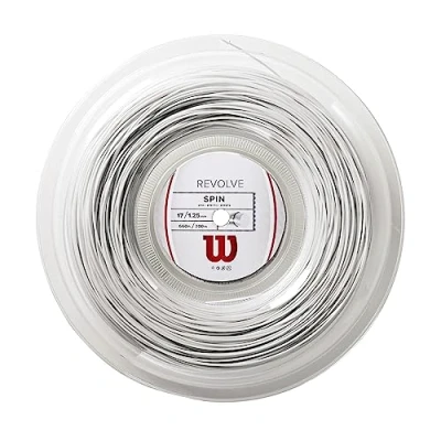 Image of Wilson Unisex Spin Tennis Racket Revolve String Reel White Size 17G, White, 200 m UK