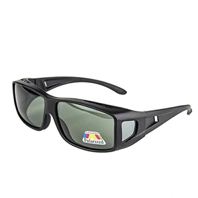 Image of QIULAO Anti pollen Glasses, Myopia Polarized Sunglasses, UVA/UVB Prevention, Safety Glasses For Adults And Women, Large Format (Color : green, Size Matte black)