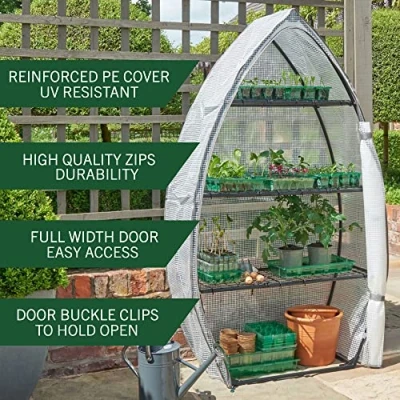 Image of Gro Sure Visiroot 12 Tray 4 Tier Grow House/Cold Frame Replacement Cover White