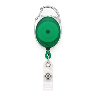 Image of YoYo Retractable Reel Holder Pack of 100 by Lanyards Tomorrow Extending extendable Ski ID Pass Badge Card Holders Work Access Control Carabiner with Metal Back Belt Clip Yo (Green)