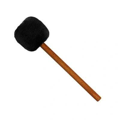 Image of Sonic Energy Gong Beater Black 41 cm Made of Wool and Synthetic Fleece Sapele Wood Handle For Players, Percussion, Meditation (MGB L)