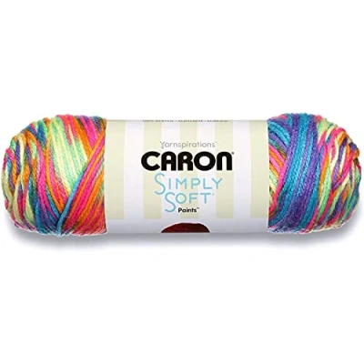 Image of Caron Simply Soft Paints Acrylic Aran Knitting Wool Yarn 141g 0016 Rainbow Brights