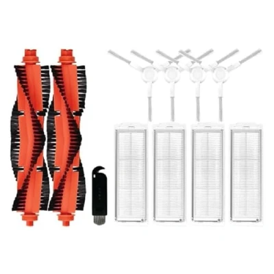 Image of INF Spare parts accessories for Xiaomi Mop 2S / P/Mop Pro XMSTJQR2S STYTJ02YM, 2 x main brush, 4 HEPA filter, side 1x cleaning brush