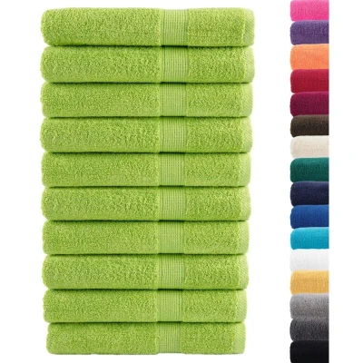 Image of vidaXL Premium Sauna Towels SOLUND 10 pcs Apple Green 80x200 cm 600 gsm