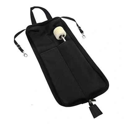 Image of Drum Stick Bag, Portable Storage Hanging Bag Drumstick Handbag Holder with Handle Upgrade Part(Black)