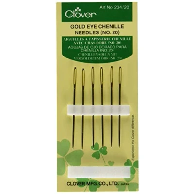 Image of Clover Gold Eye Chenille Needles No. 20, Size 6/Pkg