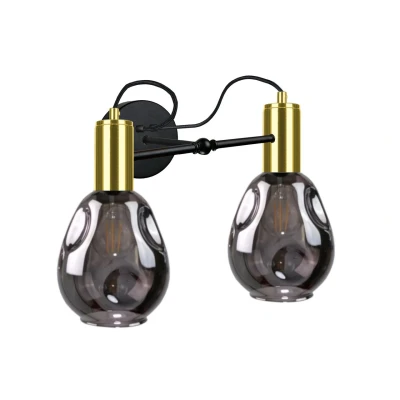 Image of Kari Wall Lamp Black, Gold, 25cm, 2x E27