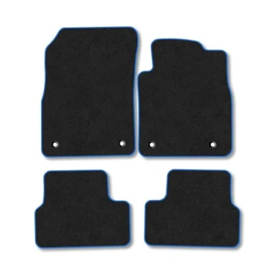 Image of Car Mats Compatible with Chevrolet Cruze (2009 2015) Sc Tailored Fit Blue Carpet Floor Set Accessory Custom 4 Pieces Anti Slip Backing &amp; Binding Trim Edge
