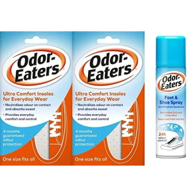 Image of Odor Eaters Ultra Comfort Insoles x 2 Plus 1 Foot &amp; Shoe Spray 150 ml Bundle