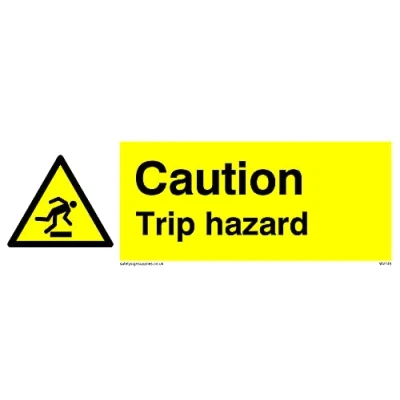 Image of Pack of five Caution Trip Hazard Sign 150x50mm L15