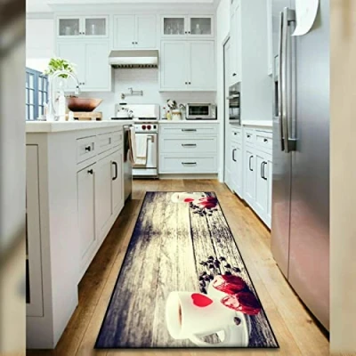 Image of Textile Home 3D Non Slip Kitchen Floor Mats Fruit Washable Rug Small &amp; Large (Fruit Romance, 50 x 70 cm)