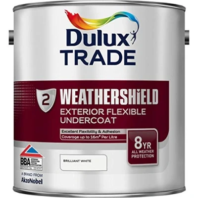 Image of Dulux Trade 2.5L Weathershield Exterior Flexible Undercoat Brilliant White