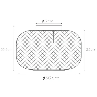 Image of Mesh Vintage Flush Ceiling Light Ø 30cm 1xE27 Matt Gold, Brass