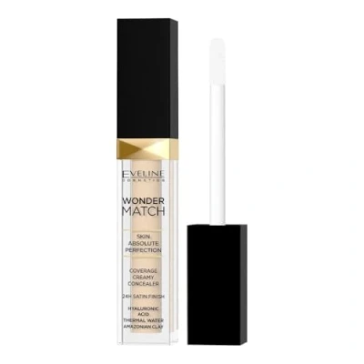 Image of Eveline Cosmetics Wonder Match Liquid Concealer No 01 Light Hydrating &amp; Anti Aging with Hyaluronic Acid, Thermal Water Amazonian Clay