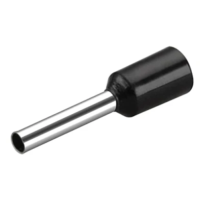 Image of Heschen Cord End Terminal, E1510, AWG 16/1.5mm², Wire Copper Crimp Connector, Vinyl Insulated, Black, Pack of 1000