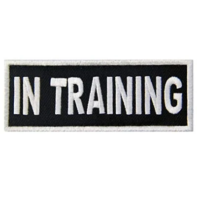 Image of Service Dog in Training Vests/Harnesses Emblem Embroidered Fastener Hook &amp; Loop Patch