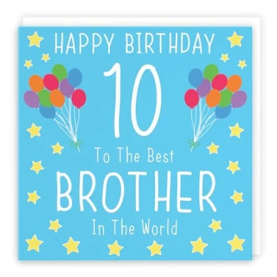 Image of Hunts England Brother 10th Birthday Card Happy 10 To The Best In World Iconic Collection Fun