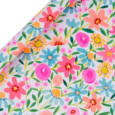 Image of Glick Luxury Roll Wrap, Blazing Blooms, Wrapping Paper 4 metres x 70 cms, Suitable for Birthdays &amp; Other Celebrations