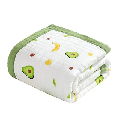 Image of Eyands 6 Layer Baby Muslin Swaddle Blanket,43.3 x 43.3Inch Soft Cotton Nursery Blankets,Cute Receiving Blanket for Gift